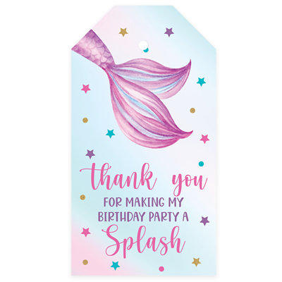 Kids Party Favor Classic Thank You For Making My Birthday Party A Splash  Gift Tags With String, 40-Pack Mermaid Tags For 1St Birthday Party Gift  Bags - Yahoo Shopping