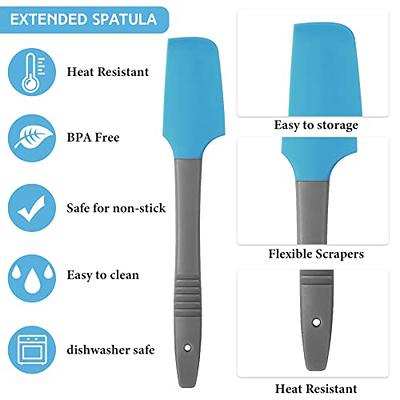 Patelai Long Handle Silicone Jar Spatula Non-Stick Rubber Scraper Heat  Resistant Spatula Silicone Scraper for Jars, Smoothies, Blenders Cooking  Baking