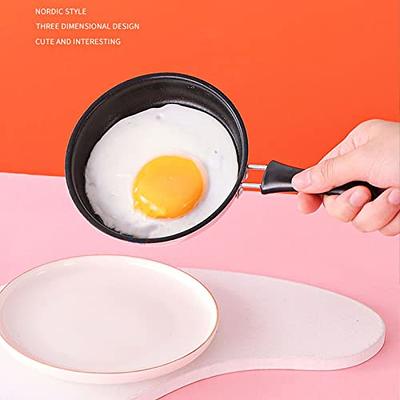 5 inch Egg Frying Pan, Mini Stainless Steel Round Frying Pan Nonstick  Omelet Pan Multipurpose Skillet with Handle for Induction Cooker(blue) -  Yahoo Shopping