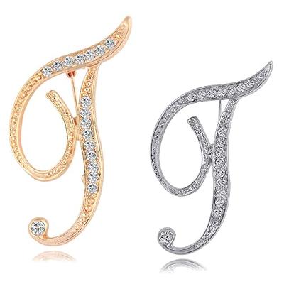 Women Letter C Brooch Pin, Fashion Brooches E