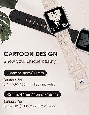  6 Packs Cartoon Engraved Bands Compatible with Apple