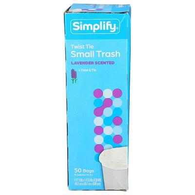 Simplify 4 Gallon Twist Tie Small Trash Bags - Lavender, 50 ct