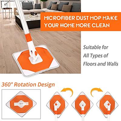 Wall and Baseboard Cleaning Mop Tool, Long Handle 360 Degree Rotating  Microfiber Triangle Baseboard Cleaner Tool Duster for Cleaning Windows,  Floors