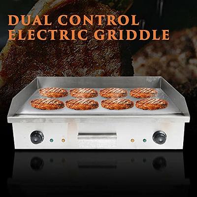 Commercial Electric Griddle Flat Top Grill BBQ Hot Plate Grill Countertop  1600W