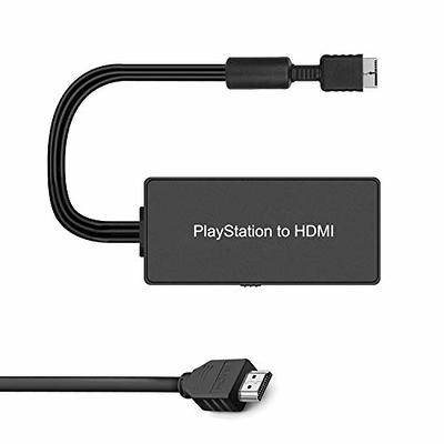 PS2 to HDMI-compatible Converter for Sony Playstation 2, Adapter with 3.5mm  Headphone Audio Jack for HDTV Monitor, Video AV Adapter, PS2 to HDMI-compatible  Converter, Black 