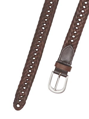 George Men's Reversible Black to Brown Braided Belt With Big & Tall Sizes 