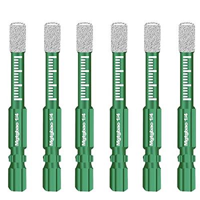 Mgtgbao 6pc Green1/4” Dry Diamond Drill Bits Set，6PCS 6mm Hex