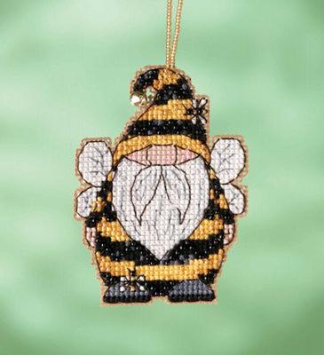 Mill Hill Bee Gnome Beaded Counted Cross Stitch Ornament Kit
