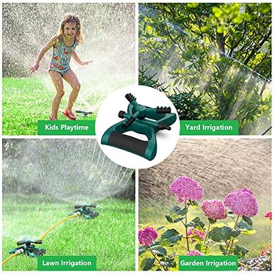 Lawn Sprinkler System,Automatic 360 Rotating Garden Water Sprinklers Head  Lawn Irrigation - Up to 3600 Square Feet Coverage with Free 3 Arm  Irrigation
