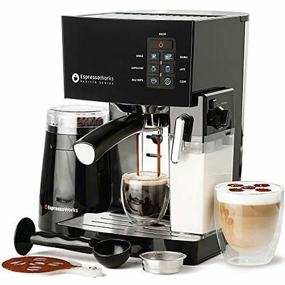 Zulay Kitchen Magia Manual Espresso Machine with Grinder and Milk Frother - Silver