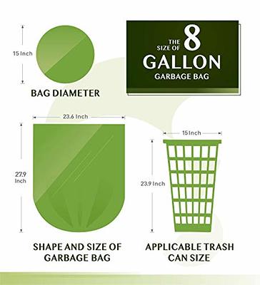 8 Gallon Garbage Bags, Medium Garbage Bags, Garbage Bag Recycling & Garbage  Bags, Compostable Bags (Green)