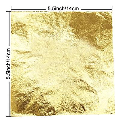 100Pcs Sheets Gold Silver Coppers Leaf Foil Paper 14x14cm For