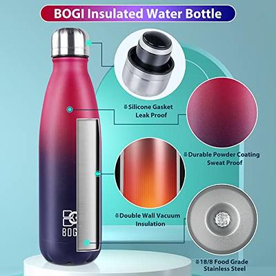 Oldley Insulated Water Bottle 20oz for Adults Kids Stainless Steel Water  Bottles with Straw/Chug/Carabiner 3 Lids Fruit Strainer Double Wall Vacuum