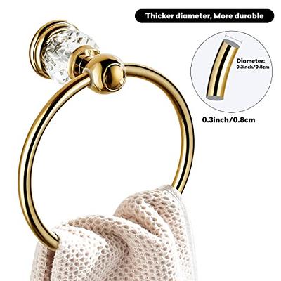 WINCASE Crystal Towel Ring, Gold Towel Holders for Bathrooms, Round Hand  Towel Rack Wall Mounted Decorative - Yahoo Shopping