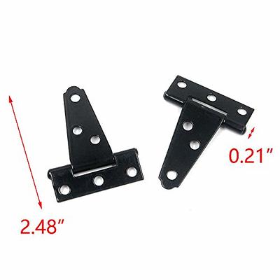 T Tulead Door Hinges Iron Strap Hinges Gate Hinges 4-Inch Shed Hinges Pack  of 4 with Mounting Screws