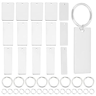 80pcs Clear Keychains Kit Including Rectangle Acrylic Blanks