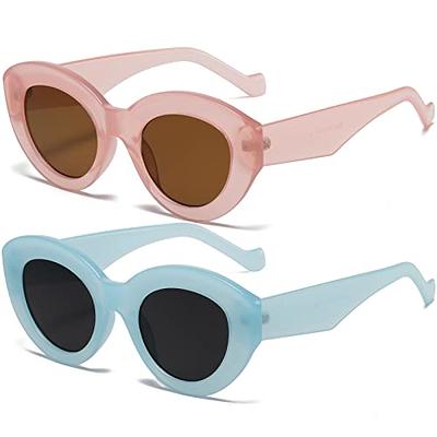 AIEYEZO Oversized Cat Eye Sunglasses for Women Cute Oval Thick Frame Cateye  Sun Glasses Chic Retro Style Shades