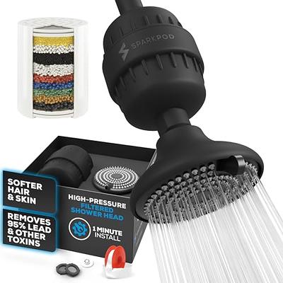 SparkPod High Pressure Shower Filter Head - 5 Shower Head with Enhanc