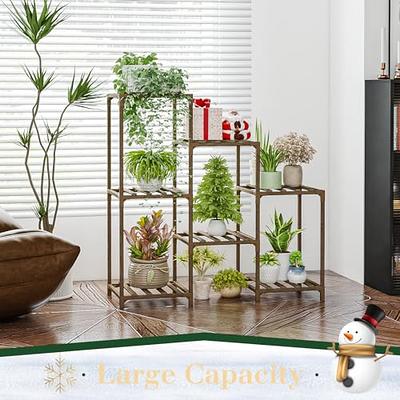 Large Triangular Wood Plant Stand Indoor 6 Tier Flower Pot Holder