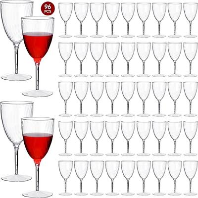 Disposable Plastic Champagne Flutes Clear Crystal-like Fancy Wine Stemware  96pcs