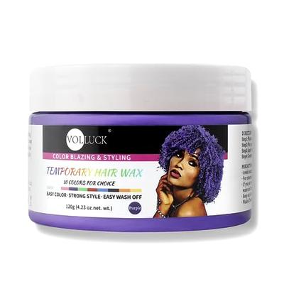 Asocrew Purple Temporary Hair Wax Color,Purple Hair Spray Color,Hair Wax Dye  Hair Styling Clay 4.23 oz -Temporary Purple Hair Color Wax Gel for  Hollaween Cosplay, Party (Purple) - Yahoo Shopping