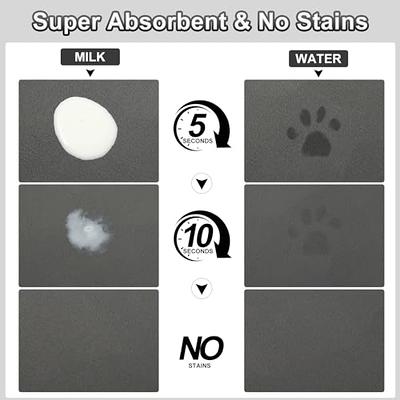  24 X 16 in Absorbent Pet Feeding Mat, Quick Dog Mat for Food  and Water Bowl, No Stains Easy Clean Dog Food Mats for Floors, Dry Dog  Water Bowl Mat for