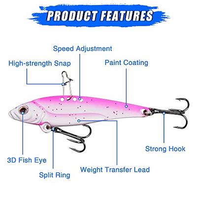 Dr.Fish Vertical Jigs Fast Fall Glow in Dark Lures 3D Eyes