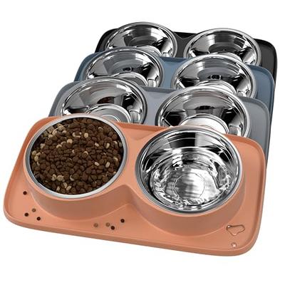 Gorilla Grip Stainless Steel Metal Dog Bowl Set of 2, 8 Cups, Rubber Base,  Heavy Duty, Rust Resistant, Food Grade BPA Free, Less Sliding, Quiet Pet