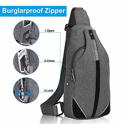 Waterfly Crossbody Sling Backpack Sling Bag Travel Hiking Chest Bag Daypack  (Black)