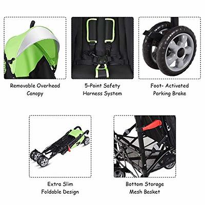 BABY JOY Lightweight Baby Stroller, Compact Toddler Travel Stroller for  Airplane, Infant Stroller w/ 5-Point Harness, Adjustable