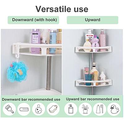 Large Bathroom Storage Rack, Wall Mount Corner Triangular Shower Caddy, No  Drilling Needed, With Hooks And Towel Bar For Shampoo Toiletry, Sink Shelf