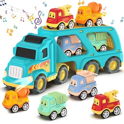 TEMI Truck Toys para niños de 3 4 5 6 7 años - Paquete de 5