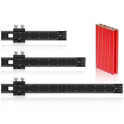 3 Pieces Woodworking Ruler 6 8 12 Inch Metal Millimeter Precision Pocket  Ruler Metric T Type Machinist Ruler with 10 Construction Carpenter Pencils  for Concrete Marking Measuring Machinist Engineer - Yahoo Shopping