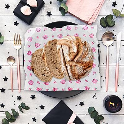 50 Sheets Wax Paper Food Picnic Paper Disposable Food Wrapping Greaseproof  Paper Food Paper Liners Wrapping Tissue for Plastic Food Basket (Heart)