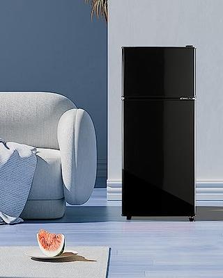 EUASOO 3.5Cu.Ft Compact Refrigerator, Small Refrigerator with freezer,  Retro Fridge with Dual Door, 7 Level Adjustable Thermostat for Garage,  Dorm,Bedroom, Office, Apartment-Black - Yahoo Shopping
