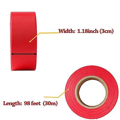 Pink Flagging Tape 12 Pack - Non-Adhesive - 1.5 Width, 150' Length, 2 Mil  - Marking Tape for Trees, Surveyors Tape, Survey Tape, Barricade Tape, Or