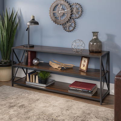 Beautiful Fluted 3-Shelf Bookcase with Storage Cabinet by Drew Barrymore,  Warm Honey Finish