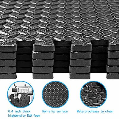 48 Square Feet / 12 Interlocking Foam Tiles Thick Exercise Mat - Soft  Supportive Cushion for Exercising or Gym Equipment Floor Protection,  Non-Skid