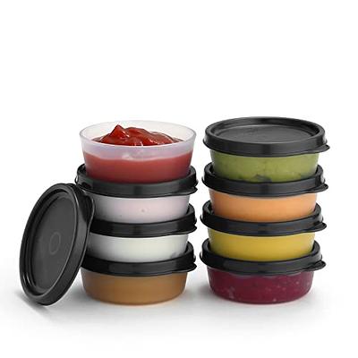 Condiment Cups container with Lids- 8 pk. 1 oz.Salad Dressing