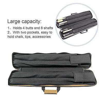 ICZW 4x8 Pool Cue Case Billiard Stick Carrying Case Leatherette Soft Cue  Bag Hold 4 Butt 8 Shaft Black