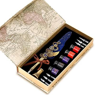 CunMei Vintage Punk Quill Pen Ink Set-Mechanical Quill Pen,5 Color