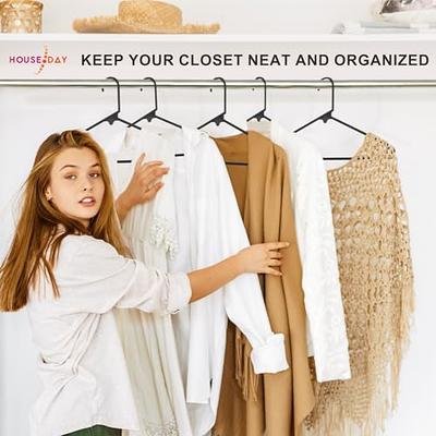 HOUSE DAY 20 Pack Plastic Hangers, White Hangers Extra Wide with 360°  Swivel Hook, Space Saving Hangers as Closet Storage and Organizer, Shirts,  Pants, Heavy Duty Hangers Enough for Coat, Suit - Yahoo Shopping