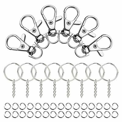 150Pcs Black Swivel Snap Hook Set,Swivel Clasp Keychain Hook Lobster Clasp  Split Key Rings with Chain and Jump Rings Bulk for Keychain