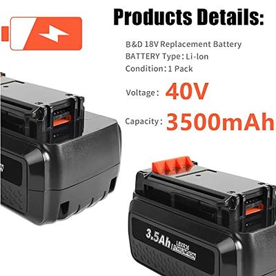 3.0AH Lithium Battery / Charger For Black+Decker 40Volt Max LBX2040 LBXR36  LSW36