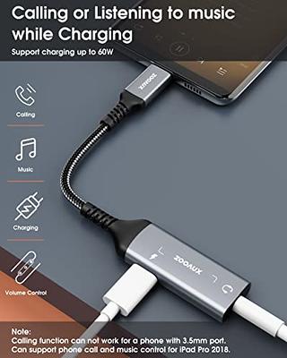 ZOOAUX USB C to USB OTG Adapter and Charger Cable, 2 in 1 USB-C Splitter  with 60W PD Charging Type C OTG and USB A Female Port Compatible with