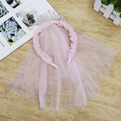 Women Flower Girl Children lace Pure White Wedding Veil Hair Head band  Garland