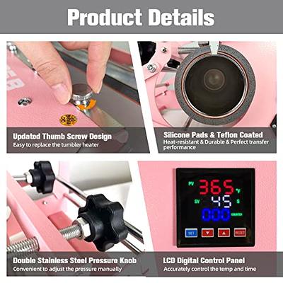  Realkant Automatic Tumbler Heat Press Machine, Auto Tumbler  Press, Tumbler Heat Press 20-30 oz, Mug Press Cup Press Heat Press for  Sublimation Blanks Skinny Straight Tumblers Glass 11-15OZ Mugs (Pink) 