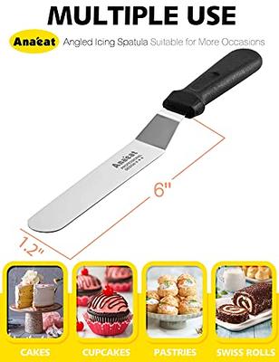 Angled Frosting Spatula Knife Stainless Steel Plastic Handle