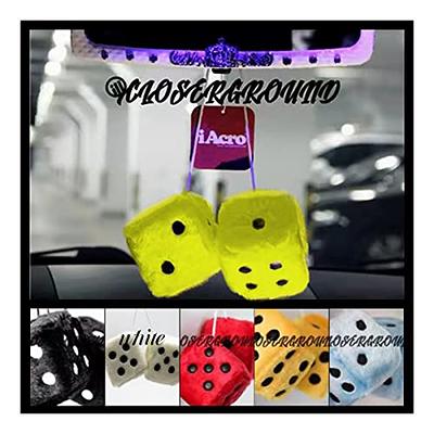 Moioee Pair of Retro Square, 3 inch Fuzzy Plush Dice with Dots, Car Mirror  Hanging Decoration, Auto Rearview Mirror Ornament, Couple Pendant Charms,  Home Decorative Car Interior Accessories (Yellow) - Yahoo Shopping