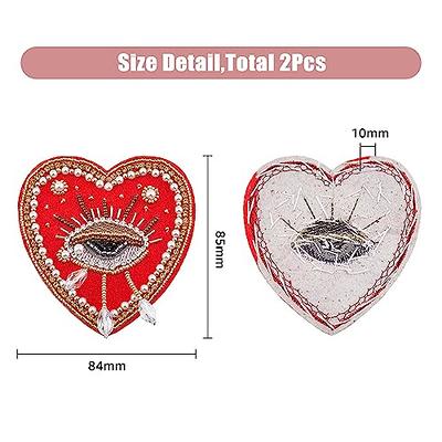 Embroidery heart large patch handmade sequin patches for clothing